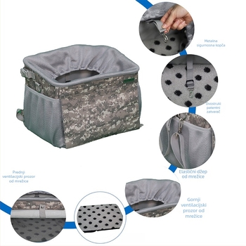 Okvir bicikla, torba za psa i kućne ljubimce, veliki kapacitet, električni automobil, plava, sklopiva platnena torba za auto