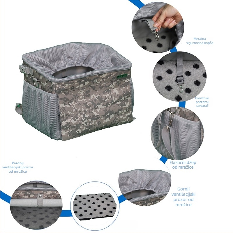 Okvir bicikla, torba za psa i kućne ljubimce, veliki kapacitet, električni automobil, plava, sklopiva platnena torba za auto