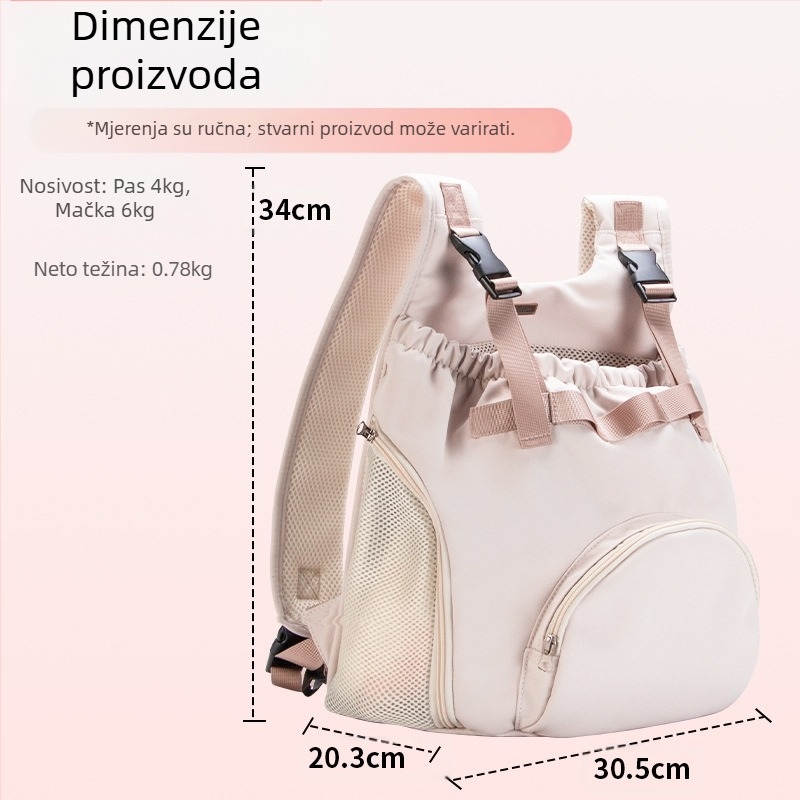 Torba za pse, odlazna prijenosna torba za kućne ljubimce, putna zimska topla ruksak s remenom za mačke