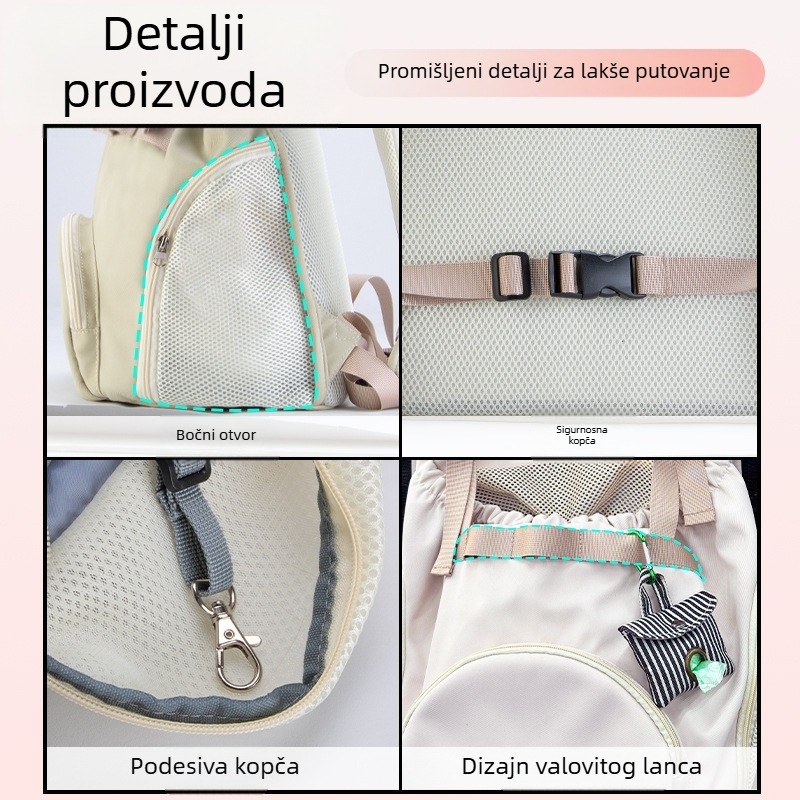 Torba za pse, odlazna prijenosna torba za kućne ljubimce, putna zimska topla ruksak s remenom za mačke