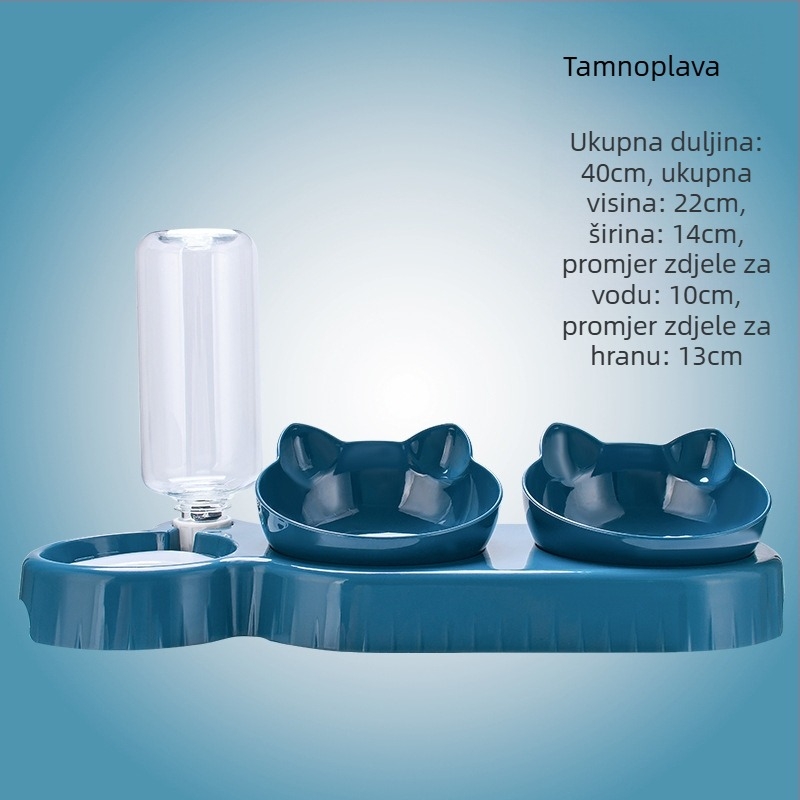 Zdjela za mačke, posuda za mačju hranu, dvostruka zdjela, zaštita vratne kralježnice, automatska zdjela za piće, zaštita od prevrtanja, posuda za rižu za mačke, pribor za kućne ljubimce