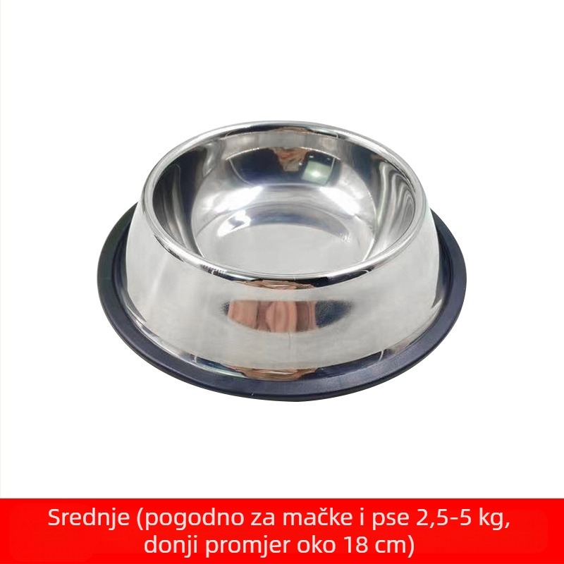 Zdjela za pse od nehrđajućeg čelika, zdjela za pse s antidetonacijskim učinkom, zdjela za pse, velika hranilica za pse, prevelika zdjela za pse