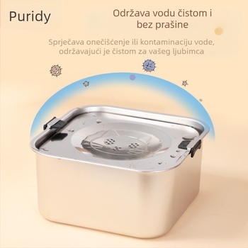 Zdjela za pse od nehrđajućeg čelika, viseća zdjela, kvadratna plutajuća zdjela za pse, umivaonik za vodu za piće velikog kapaciteta, zdjela za piće za kućne ljubimce, pribor za piće