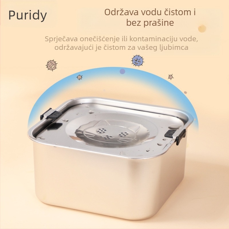 Zdjela za pse od nehrđajućeg čelika, viseća zdjela, kvadratna plutajuća zdjela za pse, umivaonik za vodu za piće velikog kapaciteta, zdjela za piće za kućne ljubimce, pribor za piće