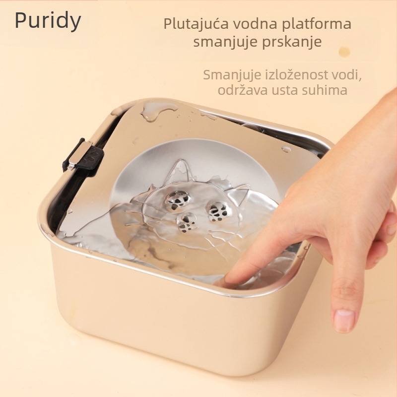 Zdjela za pse od nehrđajućeg čelika, viseća zdjela, kvadratna plutajuća zdjela za pse, umivaonik za vodu za piće velikog kapaciteta, zdjela za piće za kućne ljubimce, pribor za piće