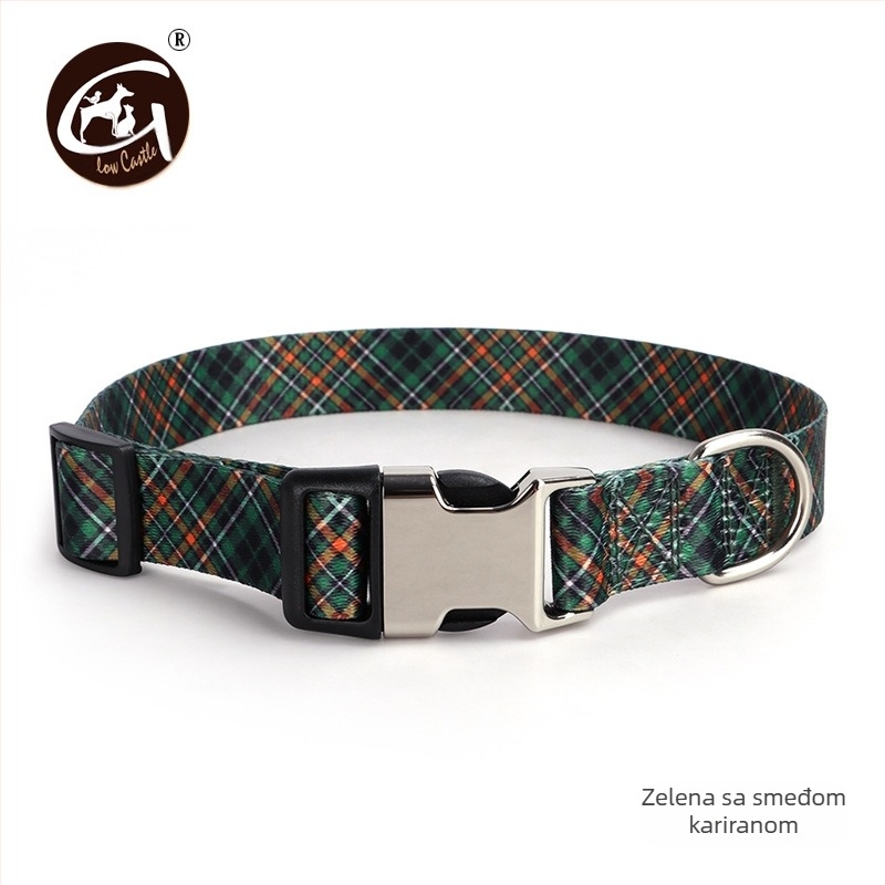 Tvornička opskrba digitalnim tiskom ogrlica za kućne ljubimce zadebljana ogrlica s polumetalnom kopčom za prijenos topline, prekogranična, vruća prodavana ogrlica za pse
