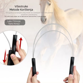 Konjska oprema nazubljeno željezo za struganje znoja za konje, struganje znoja za konje, uređaj za struganje vode za konje, alat za čišćenje konja, struganje znoja za konje, pribor za jahanje