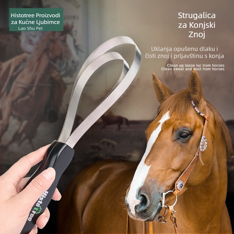 Konjska oprema nazubljeno željezo za struganje znoja za konje, struganje znoja za konje, uređaj za struganje vode za konje, alat za čišćenje konja, struganje znoja za konje, pribor za jahanje