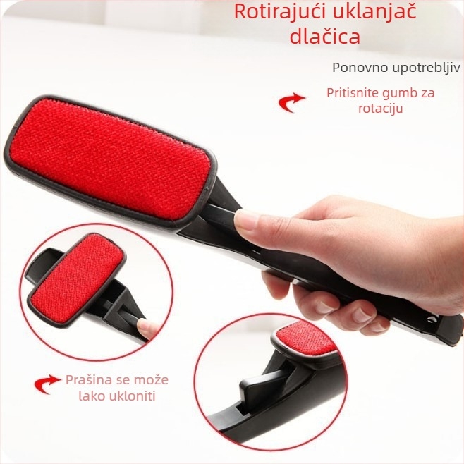 Kućna odjeća, elektrostatička četka za kemijsko čišćenje, bijela dvostrana rotirajuća četka za uklanjanje prašine s kaputa, četka za uklanjanje dlačica