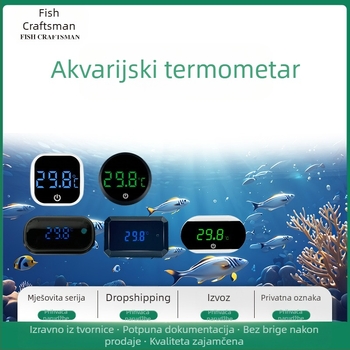 Mjerač temperature vode u akvariju, termometar za akvarij, LED mini elektronički digitalni termometar s zaslonom, prekogranični novi termometar
