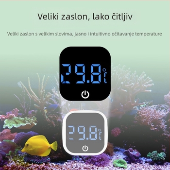 Mjerač temperature vode u akvariju, termometar za akvarij, LED mini elektronički digitalni termometar s zaslonom, prekogranični novi termometar