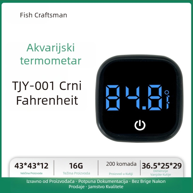 Mjerač temperature vode u akvariju, termometar za akvarij, LED mini elektronički digitalni termometar s zaslonom, prekogranični novi termometar