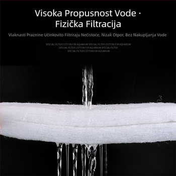 Filter za akvarij, pamuk visoke gustoće, crni zadebljani biokemijski pamuk, pročišćavanje vode, ratan, pamuk, materijal za filter za akvarij, spužva za filter