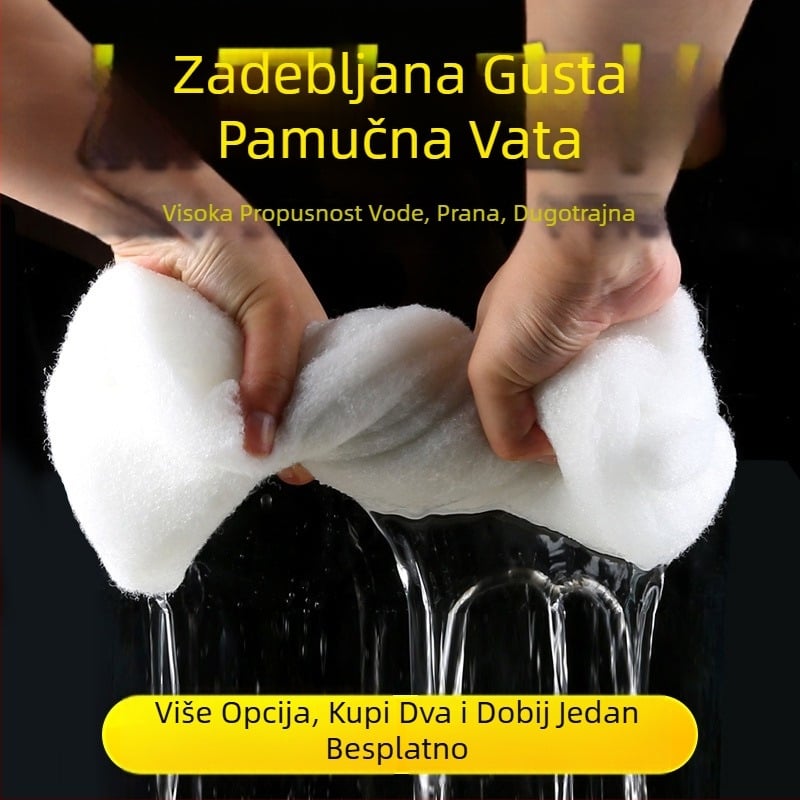 Filter za akvarij, pamuk visoke gustoće, crni zadebljani biokemijski pamuk, pročišćavanje vode, ratan, pamuk, materijal za filter za akvarij, spužva za filter