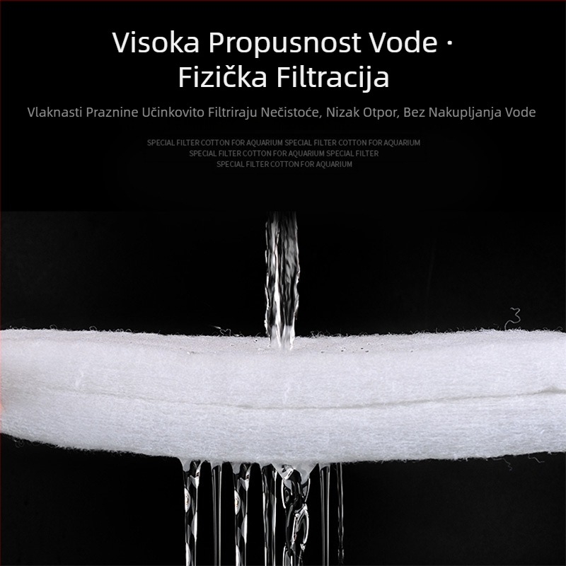Filter za akvarij, pamuk visoke gustoće, crni zadebljani biokemijski pamuk, pročišćavanje vode, ratan, pamuk, materijal za filter za akvarij, spužva za filter