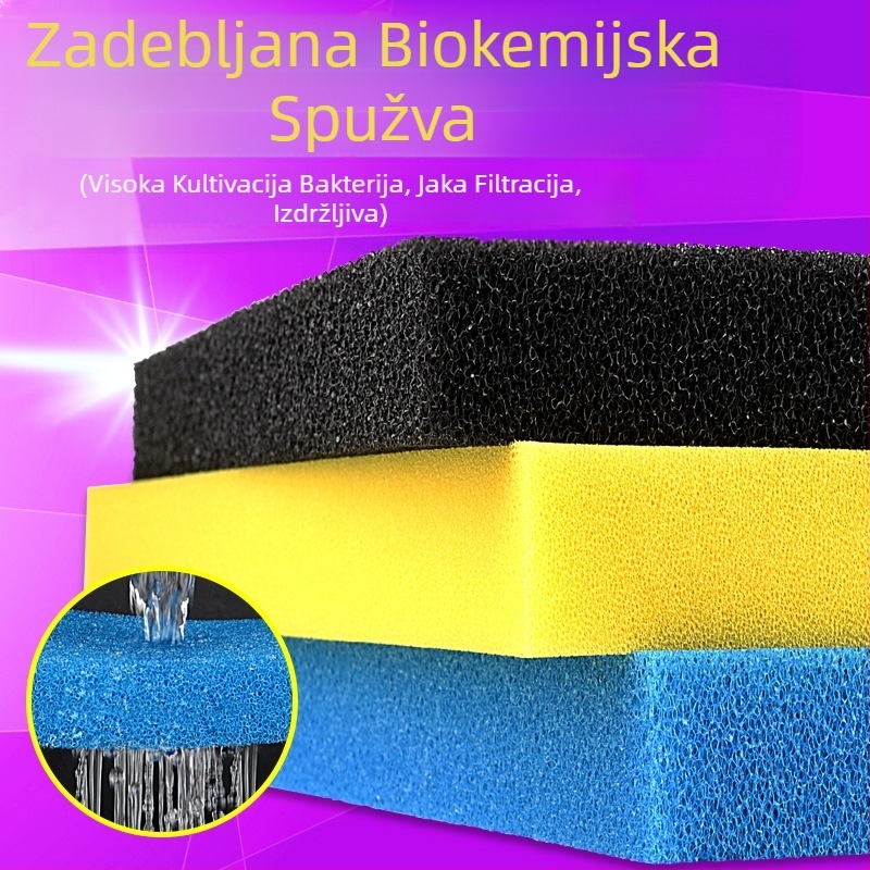 Filter za akvarij, pamuk visoke gustoće, crni zadebljani biokemijski pamuk, pročišćavanje vode, ratan, pamuk, materijal za filter za akvarij, spužva za filter