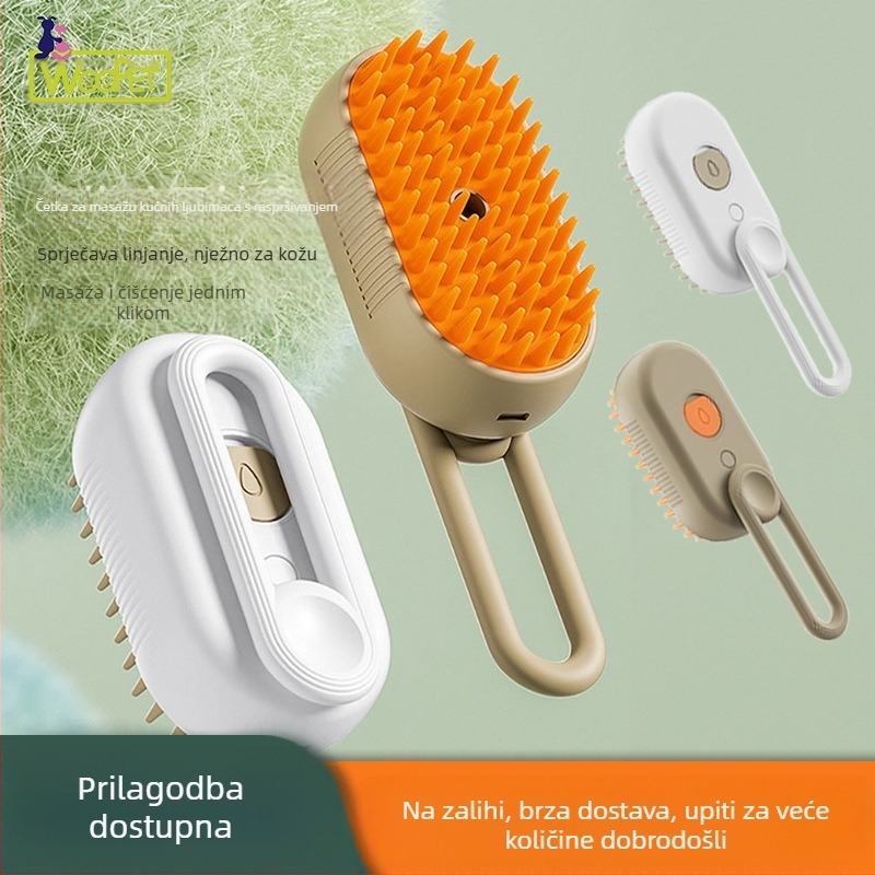 Prekogranični novi češalj za kućne ljubimce, električni češalj za masažu s raspršivačem, raspršivač s jednim klikom, protiv leteće dlake, masažna kupka na veliko