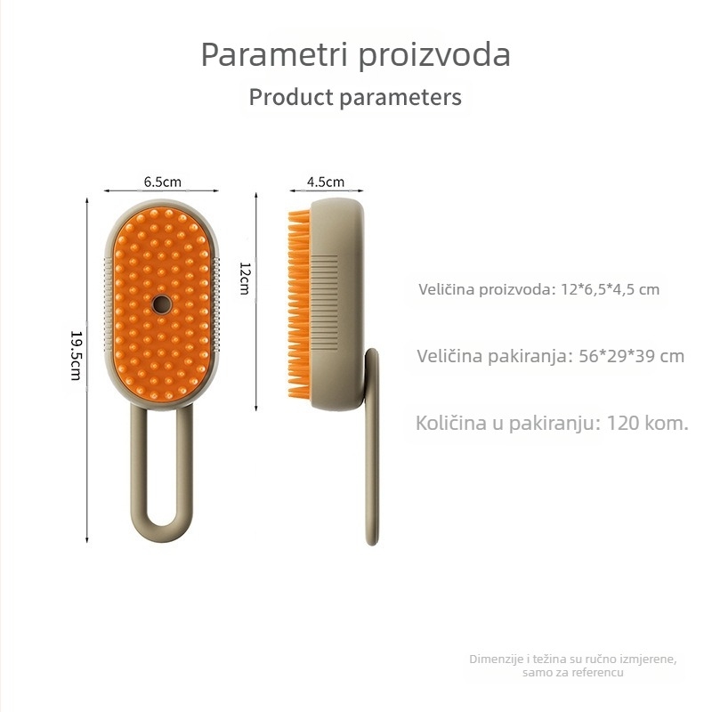 Prekogranični novi češalj za kućne ljubimce, električni češalj za masažu s raspršivačem, raspršivač s jednim klikom, protiv leteće dlake, masažna kupka na veliko