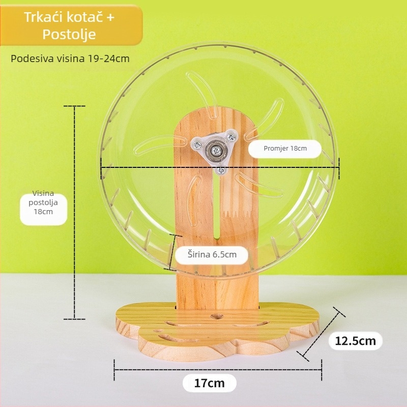 Wei Luo hrčak 18 cm kotač za trčanje nijemi traka za trčanje zlatni medvjed igračka jež potpuno prozirni veliki valjci pribor