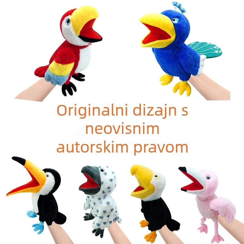 Prekogranična nova ptica životinja ručna lutka velika usta ptica papiga djeca plišana igračka ptica lutka orao lutka veleprodaja
