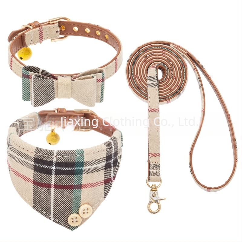 Amazon Pet British Plaid Pseći Ovratnik Karirana Mašna Trokutasti Set Ručnika