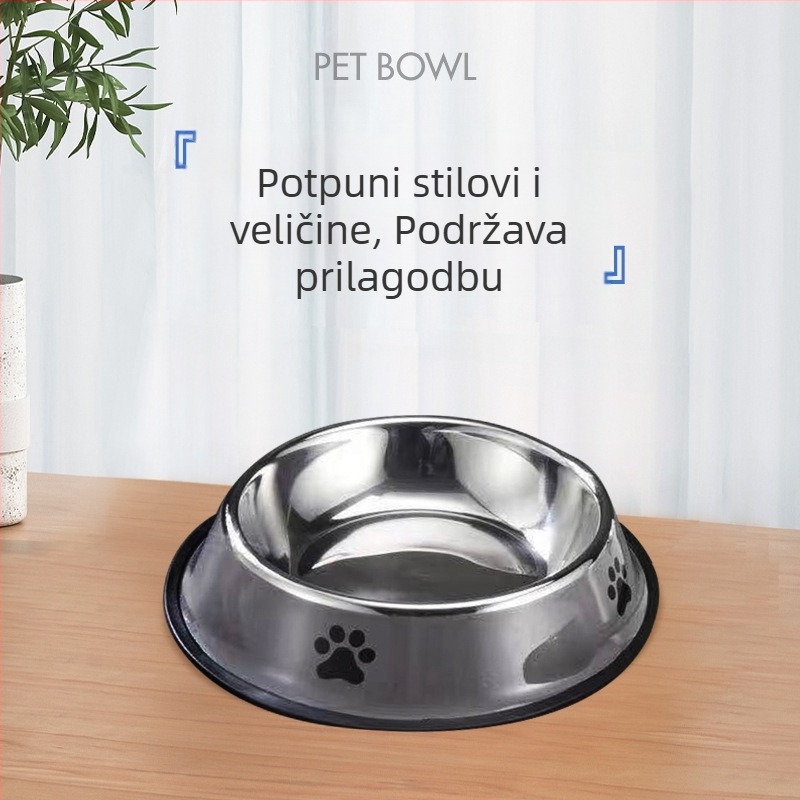 Zdjela za kućne ljubimce od nehrđajućeg čelika, zdjela za mačke, zdjela za hranu za pse, višenamjenska zdjela za hranu otporna na udarce, pribor za jelo, hranjenje i pribor za kućne ljubimce, veleprodaja