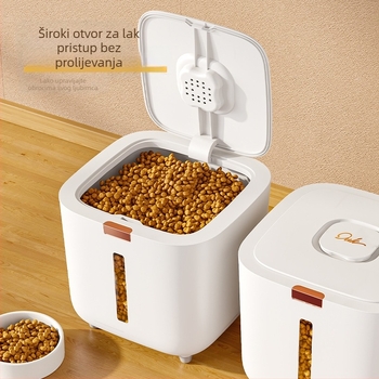 Bačva za skladištenje hrane za kućne ljubimce Velika bačva za skladištenje hrane Zatvorena bačva za mačju hranu otporna na vlagu Bačva za skladištenje mačje hrane i hrane za pse Veleprodaja bačvi za žito