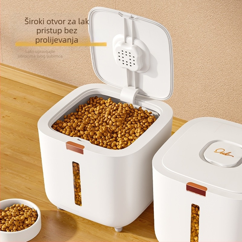 Bačva za skladištenje hrane za kućne ljubimce Velika bačva za skladištenje hrane Zatvorena bačva za mačju hranu otporna na vlagu Bačva za skladištenje mačje hrane i hrane za pse Veleprodaja bačvi za žito