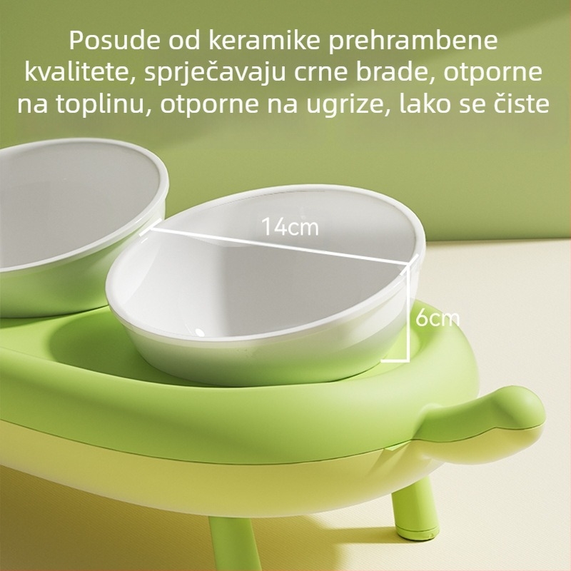 Zdjela za mačke, keramička zdjela za mačju hranu, čaša, zdjela za rižu za mačke, kosa usta, dvostruka zdjela s dvostrukom zdjelom za pse, zdjela za pse, pribor za kućne ljubimce