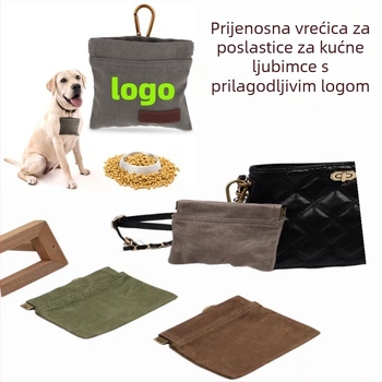 Prekogranična vrećica za grickalice za kućne ljubimce, vrećica za hranjenje pasa, prijenosna vrećica za hranu za mačke i pse velikog kapaciteta koja se vješa oko struka