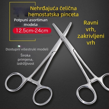 Veleprodaja medicinskih hemostatskih pinceta od nehrđajućeg čelika, pinceta za čupanje dlaka, pinceta za čašice, kirurška pinceta, vaskularna pinceta, ravna, lakat, ravna, usta