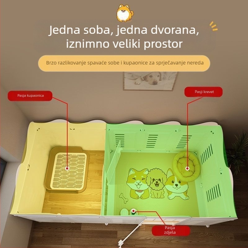 Ograda za kućne ljubimce, jedna soba, jedan pas čuvar, unutarnji kavez za pse, srednji i mali pas, plišani plišani pas, Bixiong izolacijska ograda s vratima