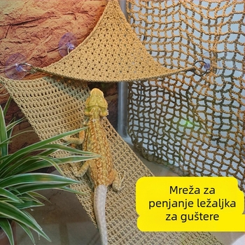 Vakuumska čaša Pletena viseća mreža za hrčke Igračka za grivu Lav Gušter Kućni ljubimci Spavanje Penjanje Hranjenje Kućnih ljubimaca Termostat Ljuljačka Mreža za Penjanje