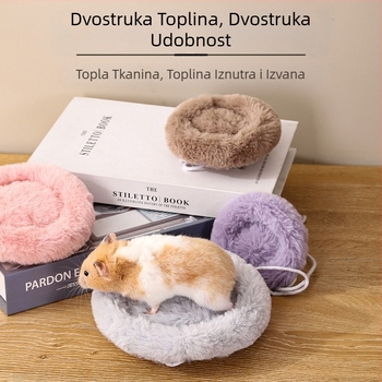 Pamučna podloga za hrčke, okrugla baršunasta podloga za zečeve, topla pamučna podloga za gnijezdo zimske vjeverice i štakora, zlatni medvjedić