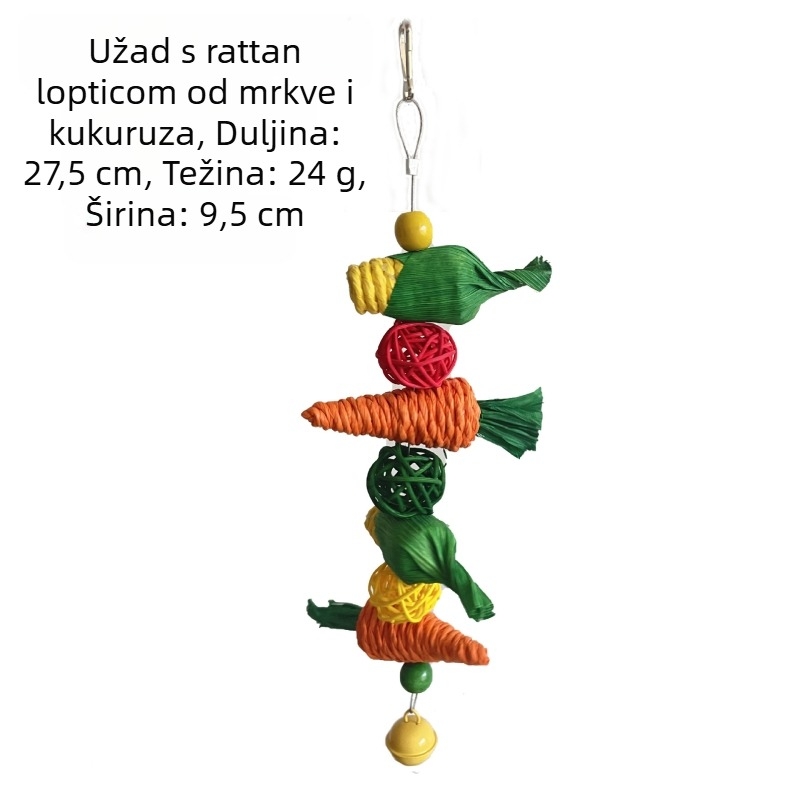 Igračka papiga ptica, igračka za ugriz hrčka, igračka za ugriz zeca Totoro, kutnjak, mala igračka za ptice za kućne ljubimce, ukras za ptičji kavez preko granice