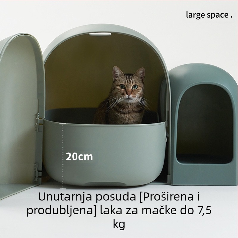 Mashu kutija za pijesak za mačke, potpuno zatvorena, prevelika, mala, velika, zahodna, dezodorans protiv prskanja