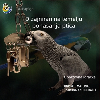 Metalna igračka za žvakanje za papige srednje i velike veličine, King Kong siva papiga, Amazon, edukativni privjesak s okvirom za ptičji kavez za ublažavanje stresa i dosade