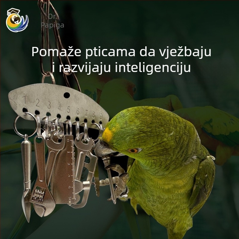 Metalna igračka za žvakanje za papige srednje i velike veličine, King Kong siva papiga, Amazon, edukativni privjesak s okvirom za ptičji kavez za ublažavanje stresa i dosade