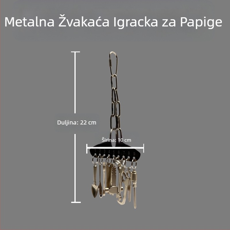 Metalna igračka za žvakanje za papige srednje i velike veličine, King Kong siva papiga, Amazon, edukativni privjesak s okvirom za ptičji kavez za ublažavanje stresa i dosade