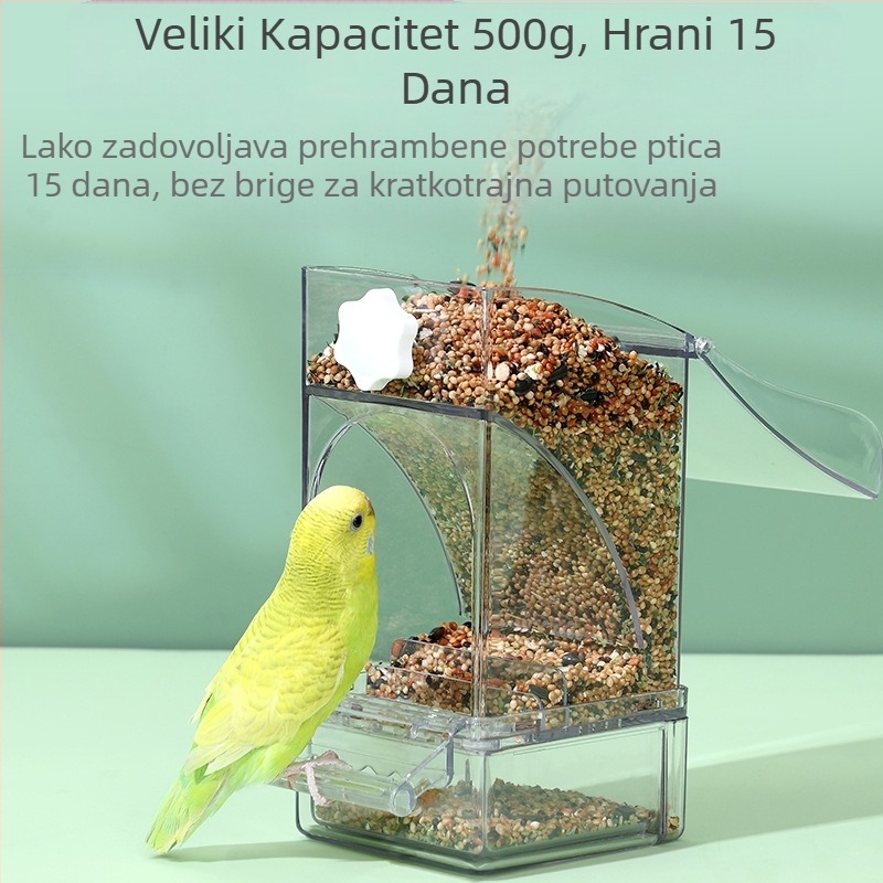 Hranilica za papige Kutija za hranu za ptice Automatska viseća nova hranilica za ptice Vodootporna zdjela i lonac Odvajanje žitnih školjki Hranjenje ptica