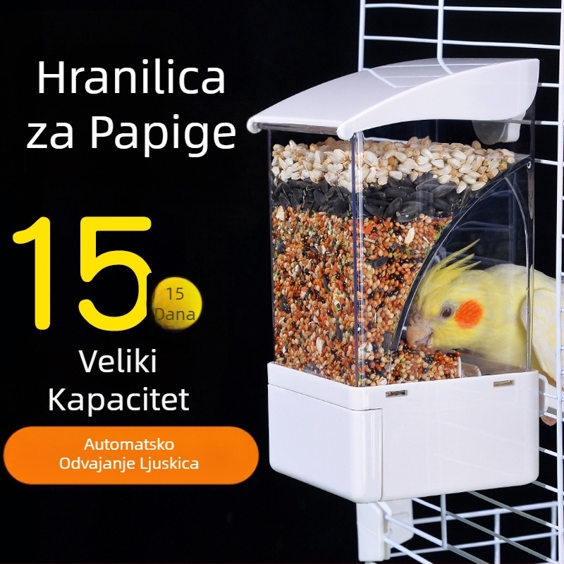 Hranilica za papige Kutija za hranu za ptice Automatska viseća nova hranilica za ptice Vodootporna zdjela i lonac Odvajanje žitnih školjki Hranjenje ptica