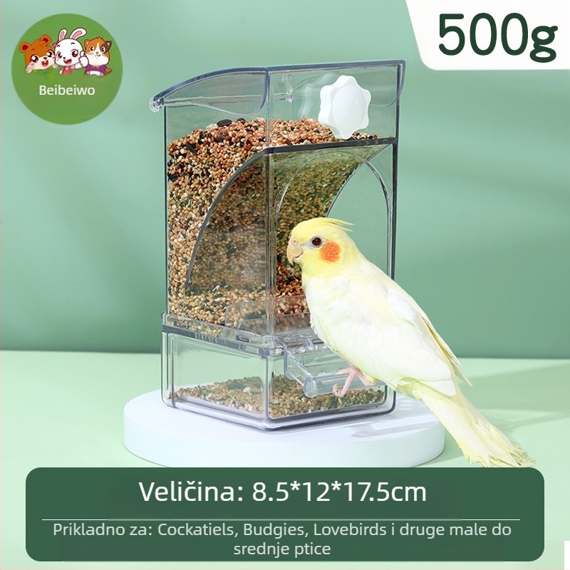 Hranilica za papige Kutija za hranu za ptice Automatska viseća nova hranilica za ptice Vodootporna zdjela i lonac Odvajanje žitnih školjki Hranjenje ptica