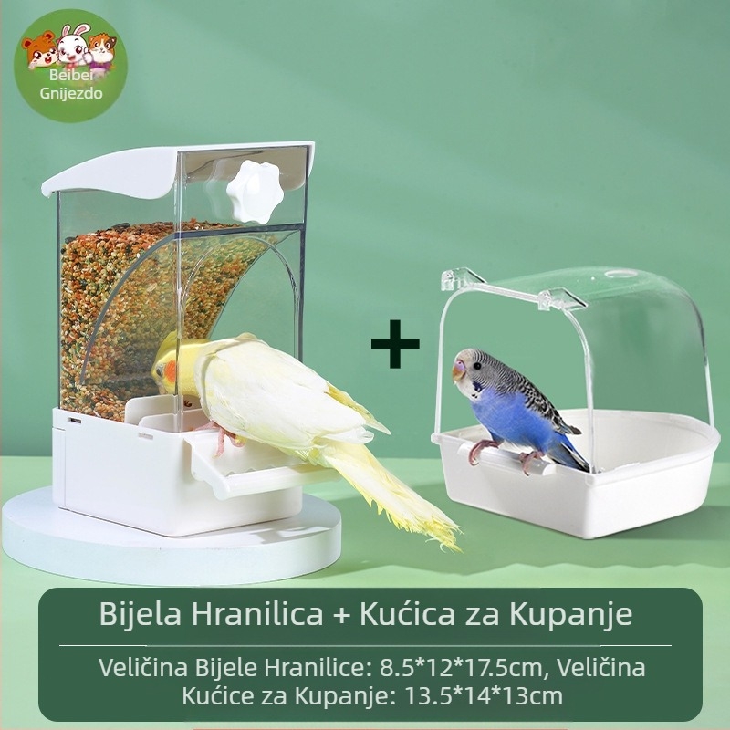 Hranilica za papige Kutija za hranu za ptice Automatska viseća nova hranilica za ptice Vodootporna zdjela i lonac Odvajanje žitnih školjki Hranjenje ptica