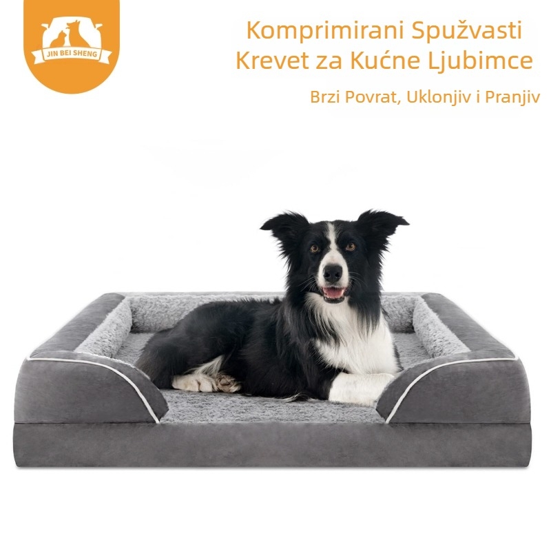 Komprimirana spužvasta prostirka za pse, veliki pas, srednji pas, uklonjiva i periva prostirka za kućne ljubimce, pseće mačje gnijezdo, topli zimski krevet za pse