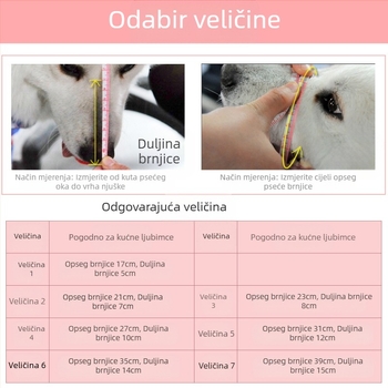 Brnjica za pse, maska protiv ugriza za pse, uređaj protiv lajanja, jede neselektivno srednje i velike pse, plastična brnjica za pse, čep za lajanje