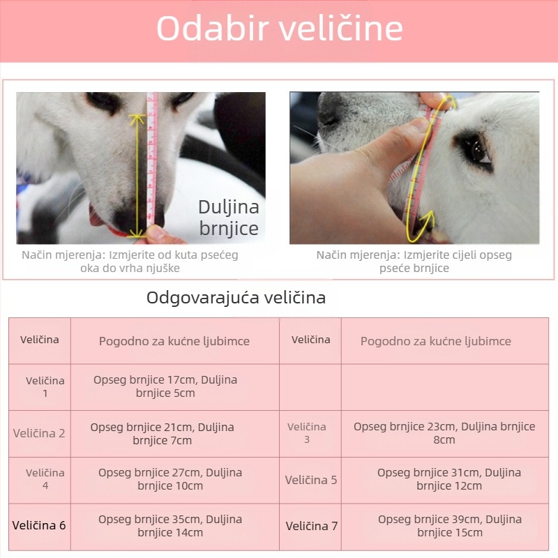 Brnjica za pse, maska protiv ugriza za pse, uređaj protiv lajanja, jede neselektivno srednje i velike pse, plastična brnjica za pse, čep za lajanje