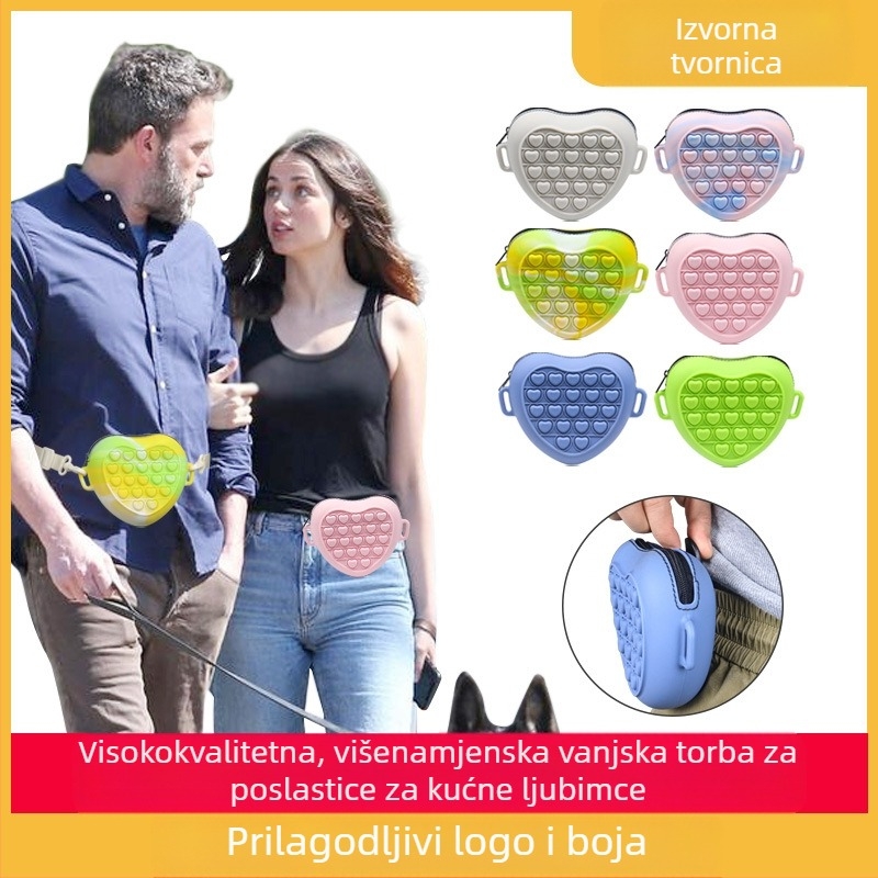 Nova vanjska silikonska prijenosna torba za hranu za pse, torba za trening kućnih ljubimaca, ruksak za pse, torba za struk za kućne ljubimce