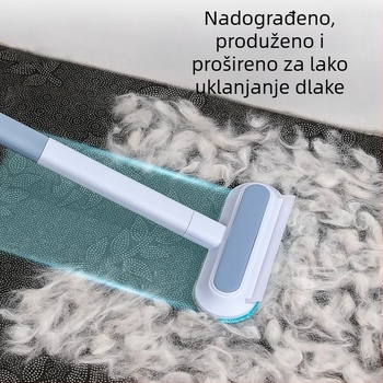 Višenamjenska kombinirana četka za uklanjanje dlaka za kućne ljubimce, duga šipka, dvostrana četka za struganje tepiha za kauč, čišćenje artefakata, elektrostatska metla