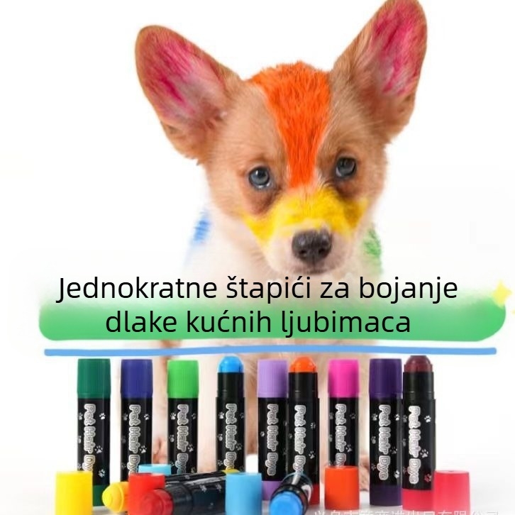 Stik za bojanje dlake kućnih ljubimaca bez ozljeda dlake, lako se čisti, krema za bojanje kose, boja za pseću dlaku, veterinarski marker, bojica