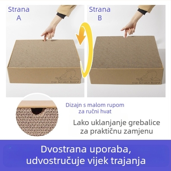 Prekogranična vruća crtana ploča za grebanje od valovitog papira za mačke, ploča za grebanje, odijelo za praktičnu rupu, igračka za mačke za zaštitu okoliša